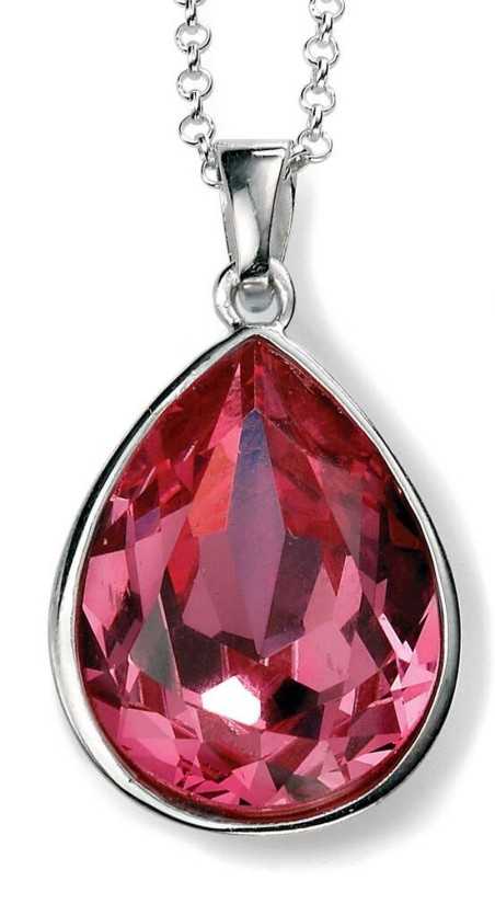 Collier rose en cristal de Swarovski® en argent 925