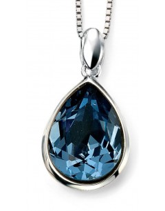 Mon-bijou - D4208 - Collier en cristal de Swarovski bleu et plaqué rhodium en argent 925/1000