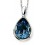 Collier en cristal de Swarovski® bleu et plaqué rhodium en argent 925