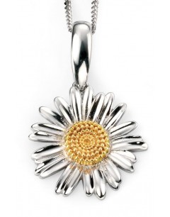 Mon-bijou - D4222c - Collier fleur plaqué Or en argent 925/1000