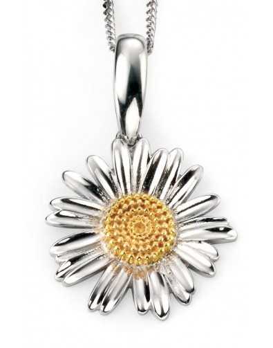 Collier fleur plaqué Or en argent 925