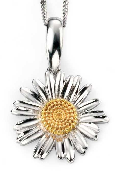 Collier fleur plaqué Or en argent 925