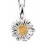 Collier fleur plaqué Or en argent 925