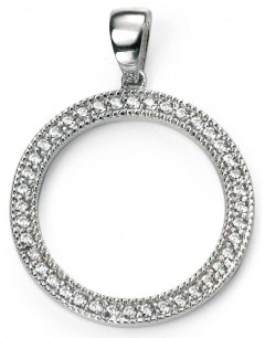 Mon-bijou - D4344 - Collier plaqué rhodium et zirconium en argent 925/1000