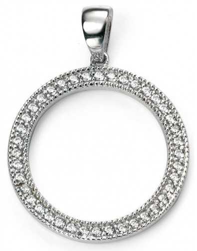 Collier plaqué rhodium et zirconium en argent 925