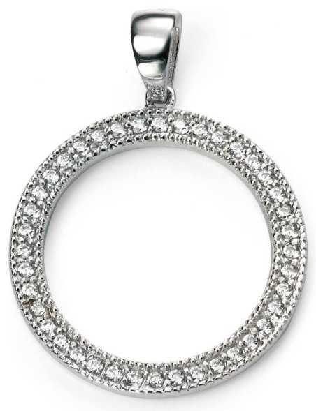 Collier plaqué rhodium et zirconium en argent 925