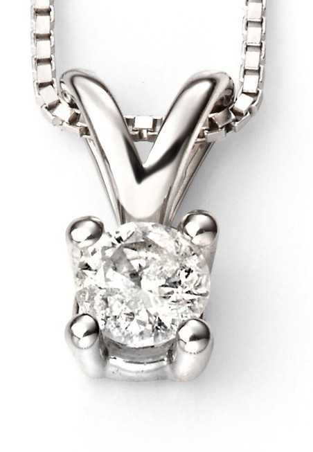 D264c - Superbe collier diamant solitaire en Or blanc 375/1000