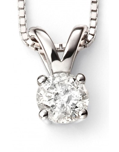 Mon-bijou - D265c - Superbe collier diamant solitaire en Or blanc 375/1000