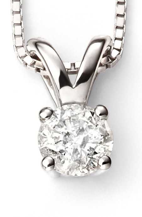 Superbe collier diamant solitaire en Or blanc 375