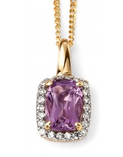 Mon-bijou - D634c - Superbe collier améthyste et diamant en Or 375/1000