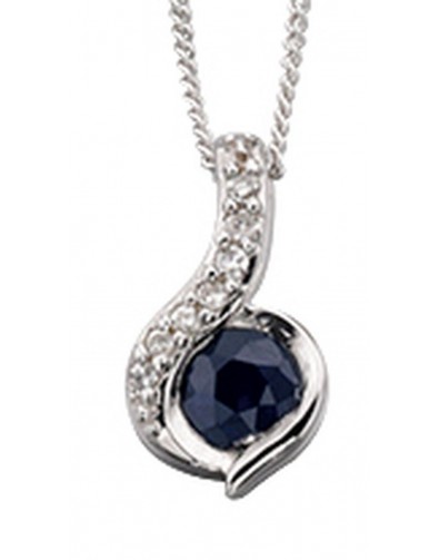 Mon-bijou - D881 - Superbe collier saphir et diamant en Or blanc 375/1000