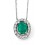 Mon-bijou - D928c - Superbe collier émeraude et diamant en Or blanc 375/1000