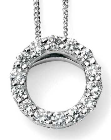 Collier diamant en Or blanc 375