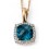 Collier topaze bleu et diamant en Or 375