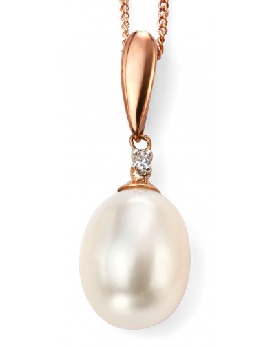 Mon-bijou - D971c - Superbe collier perle et diamant en Or 375/1000