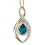 Collier topaze bleu et diamant en Or 375