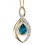 Mon-bijou - D991c - Jolie collier topaze bleu et diamant en Or 375/1000