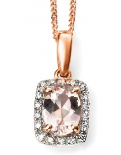 Mon-bijou - D997 - Collier morganite et diamant en Or rose 375/1000