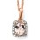 Collier morganite et diamant en Or rose 375