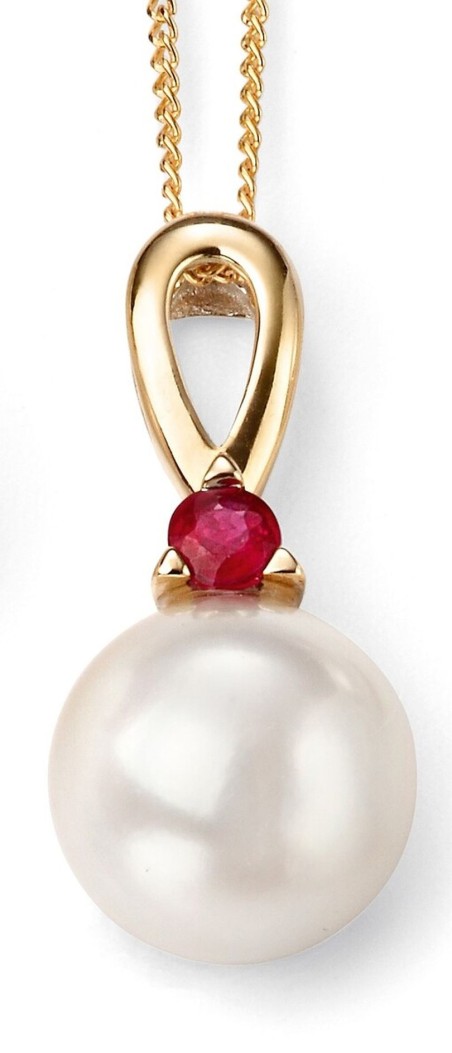 Mon-bijou - D2019 - Superbe collier perle et rubis en Or 375/1000