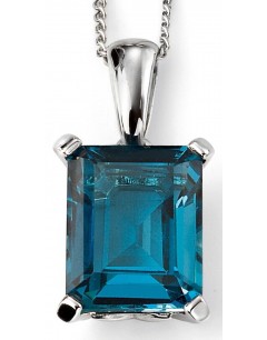Mon-bijou - D2024 - Collier topaze bleu et diamant en Or 375/1000