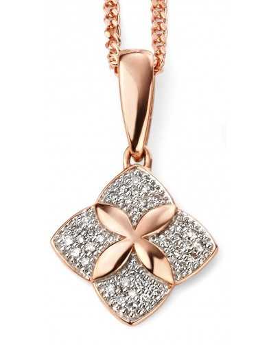 Collier tendance diamant en or rose 375