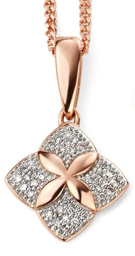 Collier tendance diamant en or rose 375