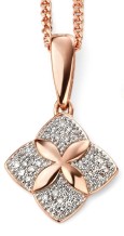 Collier tendance diamant en or rose 375