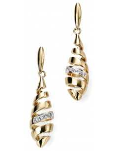 Mon-bijou - D2018d - Boucle d'oreille tendance diamant en Or 375/1000