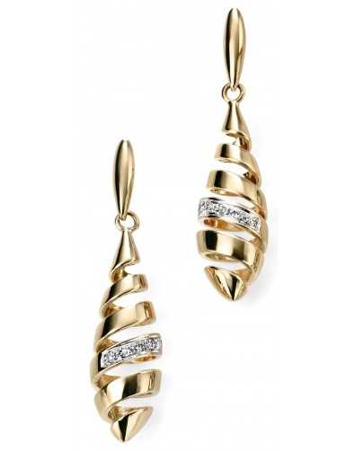 Boucle d'oreille tendance diamant en or 375