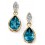 Boucle d'oreille tendance topaze bleu et diamant en or 375