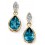 Mon-bijou - D2020a - Boucle d'oreille tendance topaze bleu et diamant en Or 375/1000