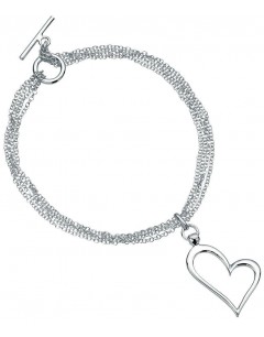 Bracelet coeur en argent 925/1000