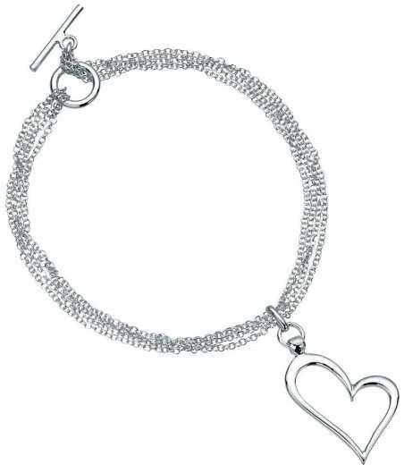 Bracelet coeur en argent 925/1000