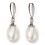 Boucle d'oreille perle et diamant en or blanc 375