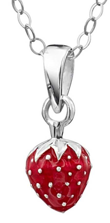 Mon-bijou - DP165 - Superbe collier fraise pour petite fille en argent 925/1000