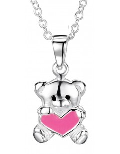 Mon-bijou - DC128 - Collier ourson coeur en argent 925/1000