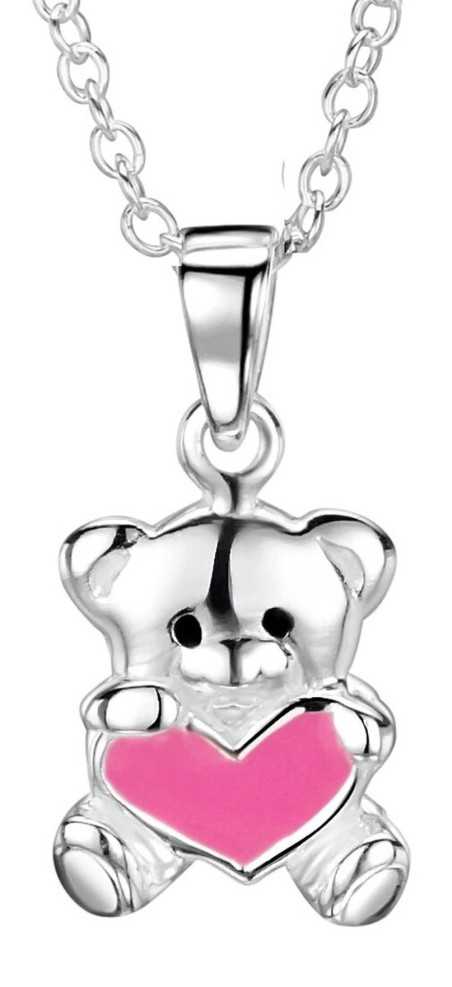 Mon-bijou - DC128 - Collier ourson coeur en argent 925/1000