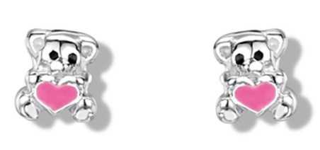 Boucle d'oreille ourson en argent 925