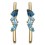 Mon-bijou - D2188a - Boucle d'oreille topaze bleue en Or 375/1000
