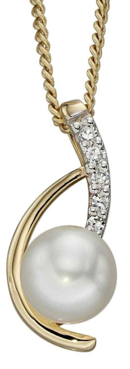 Mon-bijou - D2082c - Collier perle et diamant en Or 375/1000