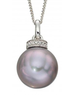 Mon-bijou - D2092 - Collier perle et diamant en Or blanc 375/1000