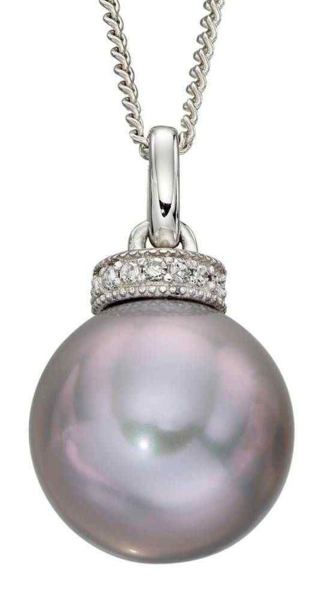 Mon-bijou - D2092 - Collier perle et diamant en Or blanc 375/1000