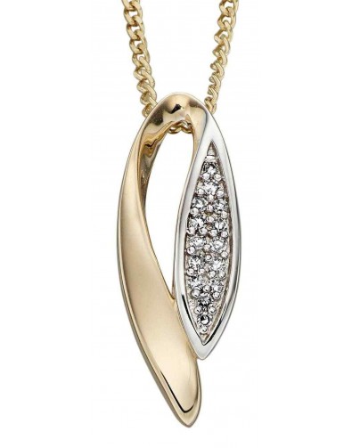 Mon-bijou - D2097 - Collier diamants en Or blanc et Or 375/1000