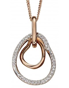 Mon-bijou - D2098 - Collier diamants en Or rose et Or blanc 375/1000