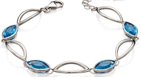 Mon-bijou - D4964 - Bracelet topaze bleue en argent 925/1000