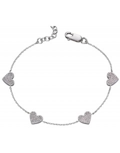 Mon-bijou - D5102 - Bracelet cœurs en argent 95/1000
