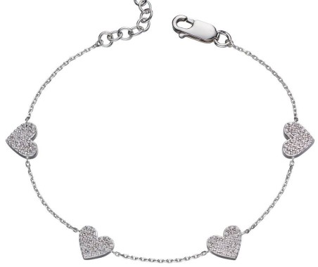 Mon-bijou - D5102 - Bracelet cœurs en argent 95/1000