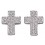 Mon-bijou - D5650 - Boucle d'oreille croix en argent 925/1000