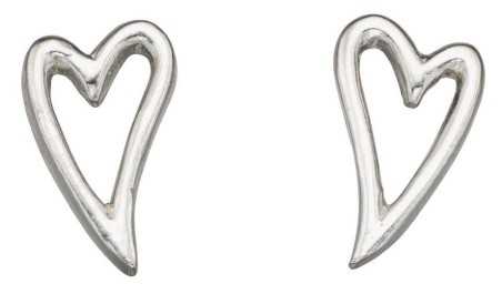 Boucle d'oreille cœur en argent 925